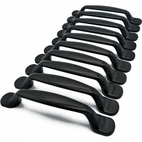 10 x Furniture handles, center distance 128 mm, door handles for kitchen cabinets, drawers, cupboards, bedrooms, (1/4)