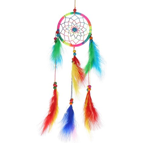 1 pièce Attrape-Rêves Grand Artisanal Décor Murale Salon Cadeau Fait Main Multicolore (1/5)