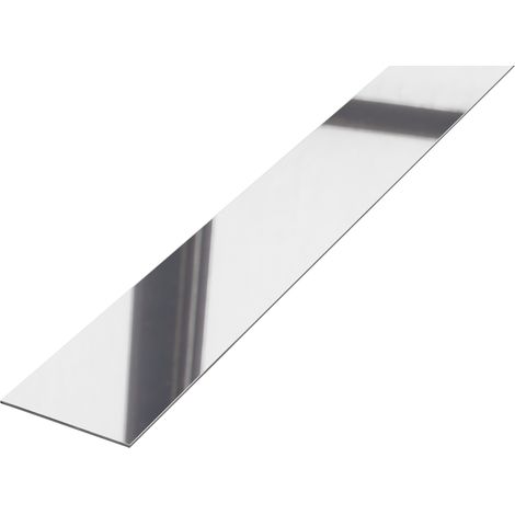 Ilcom bande I décorative en acier inoxydable pour les murs 38mm x 2700mm x 0.65mm - Argent poli