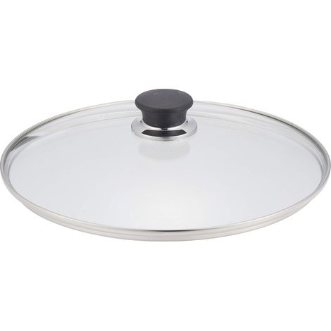 Couvercle en Verre, Rond, ∅ 28 cm, Aluminium, Transparent, série Lucca Granitium (1/3)