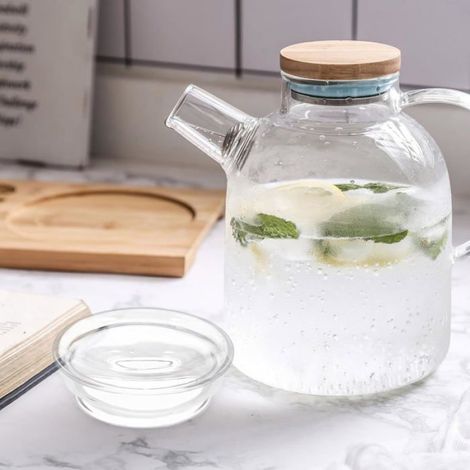 Couvercle De Pichet - Verre Et Silicone - Étanche - Pour Carafe Et Bouilloire - Diamètre Intérieur 7 Cm - Lot De 2 (1/5)
