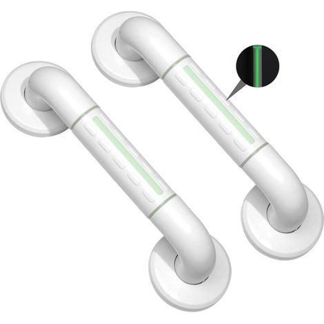 Set mit 2 Haltegriffen aus Edelstahl 304 für Badezimmer mit rutschfestem Griff – 30 cm langer, fluoreszierender Haltegriff für Badewanne, Toilette, Badezimmer, Treppengeländer