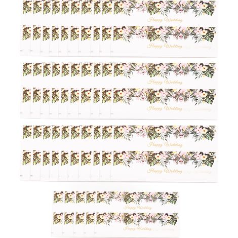 70 étiquettes imperméables pour bouteilles d'eau de mariage, motif floral vert, pour enterrement de vie de jeune fille ou fête (HM220505007)