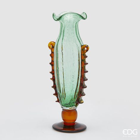 EDG Enzo De Gasperi Vaso Corinto Coppa H 50 Cm L 20 Cm L 14 Cm Vetro Green (1/5)
