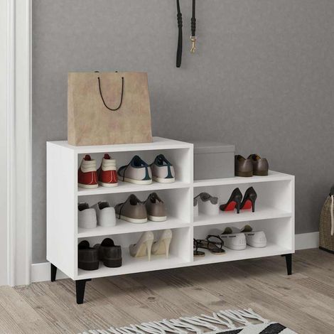 vidaXL Shoe Cabinet White 102x36x60 cm Engineered Wood (1/5)