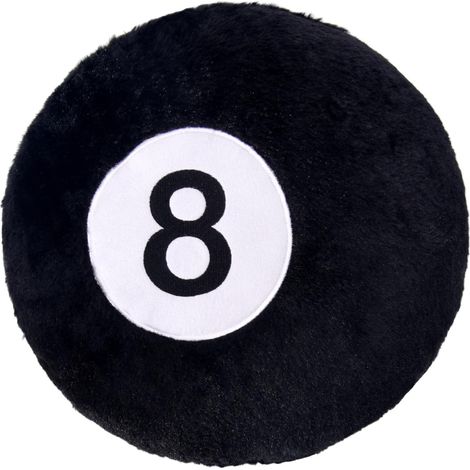 Filiyano-Coussin décoratif 8-Ball, 50 cm (19,7 po), motif billard noir. (1/5)
