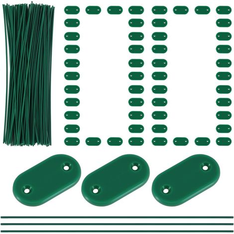 Lot de 100 fixations pour brise-vue – Kit de fixation résistant aux intempéries avec serre-câbles et plaquettes de fixation, serre-c (1/5)