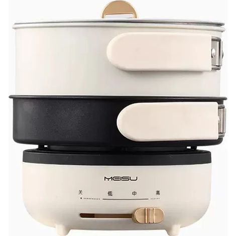 Cuisinière électrique pliable (blanche) 1,2 L, portable, idéale pour les voyages, multifonctionnelle, 220 V (1/5)