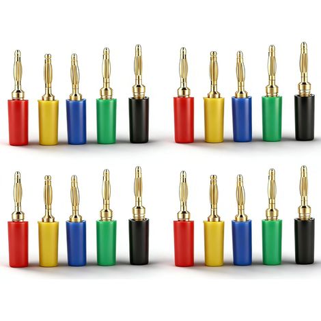 Banane Prise Connecteur Kit, 20 pièces/ensemble de connecteurs de sondes de test à fiche banane de 2mm de couleurs variées pour amplificateur (1/5)