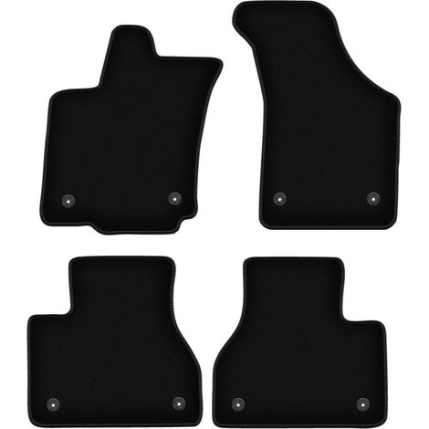 Tapis de sol BASIC en velours noir pour : VW Phaeton berline avec extincteur (2002-2016)
