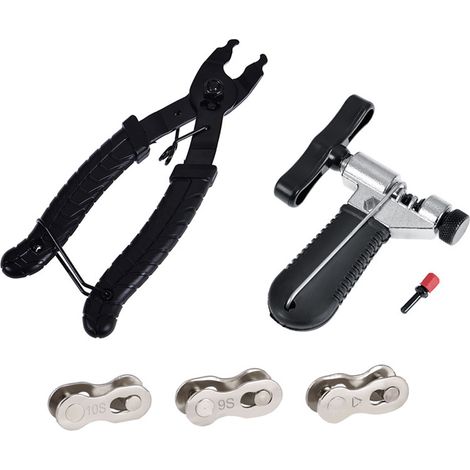 Riveteuse pour chaîne de vélo, kit d'outils pour chaîne de vélo comprenant une riveteuse, une pince antivol et des rivets pour chaîne de vélo (1/5)