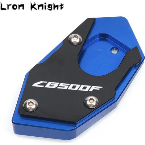 (CB500F Bleu) Compatible avec HONDA CB500X CB500F CB 500X CB 500F CB500 X / F Moto Béquille latérale CNC Extension de béquille Plaque de support Agrandit maxpower (1/4)