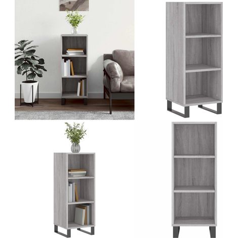 Sideboard Grau Sonoma 34,5x32,5x90 cm Holzwerkstoff - Sideboard - Wohnzimmermöbel - Holzmöbel - Grau - Schreibtisch - Home & Living (1/5)
