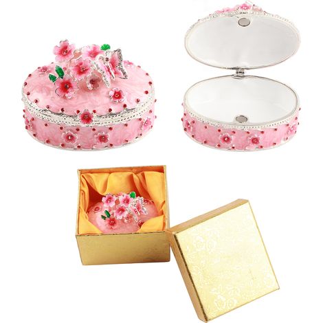 Coffret à bijoux fleurs de cerisier, décoration maison élégante et pratique, ornements cadeaux artisanaux (1/5)