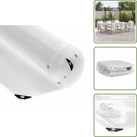 Copertura per piscina - vidaXL Telone Trasparente con Occhielli 4x6 m in PVC - Barriera da balcone
