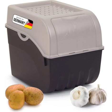 Boîte de rangement pommes de terre 9L blanc nacré empilable