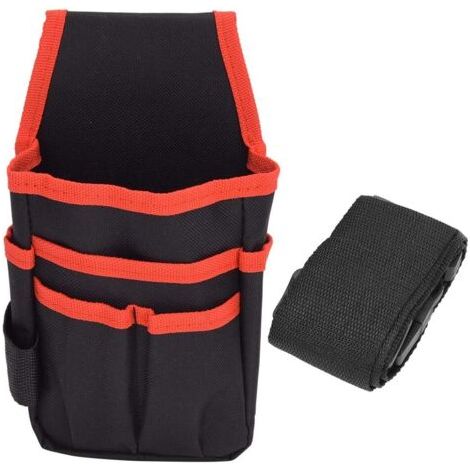 Pochette à outils, pochette à outils multifonction portable en tissu Oxford sac de taille de camping d'escalade de montagne en plein air avec ceinture(Bord rouge avec ceinture)