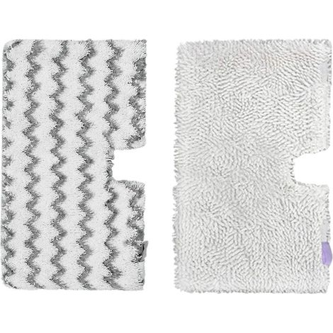 Compatible avec les accessoires pour balais vapeur Shark (lingettes/tampons) — Modèles S3500, S3501, S3601, S3801, S39 — Blanc + gris — Lot de 2 (1/4)