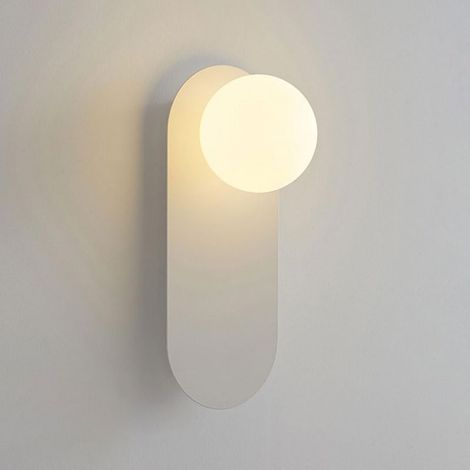 Applique murale globe en verre boule blanche G9 design géométrique (1/5)