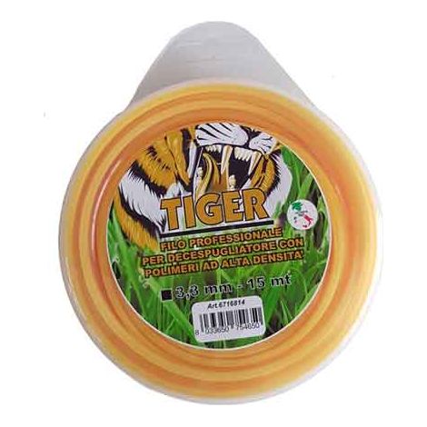 FILO PER DECESPUGLIATORE PROFESSIONALE QUADRO 'TIGER' mm 4,0x15 mt - MADE IN ITALY