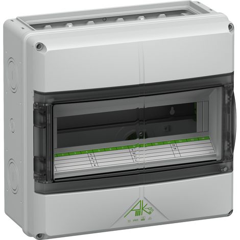 Spelsberg Minidistribuidor, gris, tipo de protección IP65, 14 TE, resistencia al impacto IK08, clase de protección II, tensión nominal 400V AC, DLG, UL-EU, VDE, libre de halógenos, 73351401