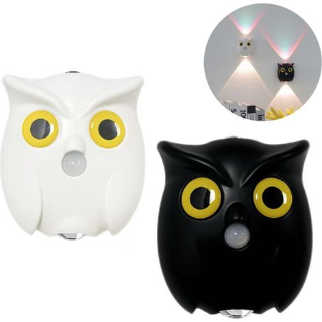 Applique murale hibou, rechargeable, veilleuse à détecteur de mouvement, lumière d'ambiance à économie d'énergie, éclairage de couloir de salon (1/4)