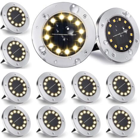 Pair Lampadaire Solaire Extérieur LED Solaire, 10PCS (1/5)
