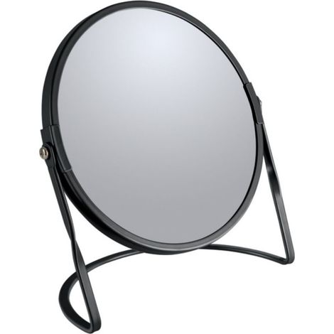 Miroir grossissant sur pied Acier AKIRA Noir mat Spirella (1/5)
