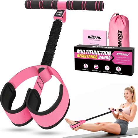 Upgraded Pedal Resistance Band with Handles, Multifunction Foot Pedal Resistance Bands for Abdomen,Waist,Arm, Core/ABS,Leg Workout at Home - Physical Therapy,Stretching,Strength Equipment for Women (1/5)