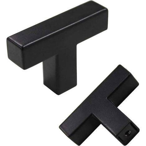 Lot de 10 Bouton de Meuble Noir Boutons de Porte pour Placards Acier Inoxydable Bouton Porte Cuisine Boutons de Placard (1/5)