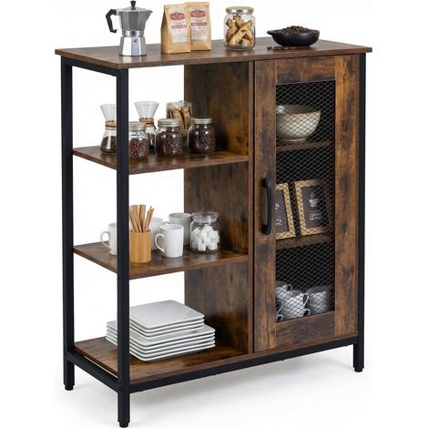 COSTWAY Mobile Cucina Credenza Mobiletto Mobile Cucina Dispensa Mobiletto Per Macchina Da Caffè Mobile Cucina Salvaspazio Armadietto Da Cucina Portaoggetti Ri (1/5)