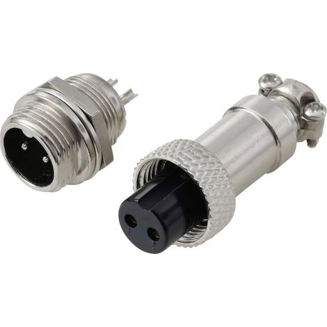 TRU COMPONENTS TC-13895576 Connecteur rond mâle, Contact femelle Nombre total de pôles: 2 Série (con