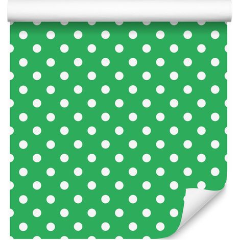 Papier peint à pois verts, petit détail pour salon et chambre 50x1000 cm (1/5)