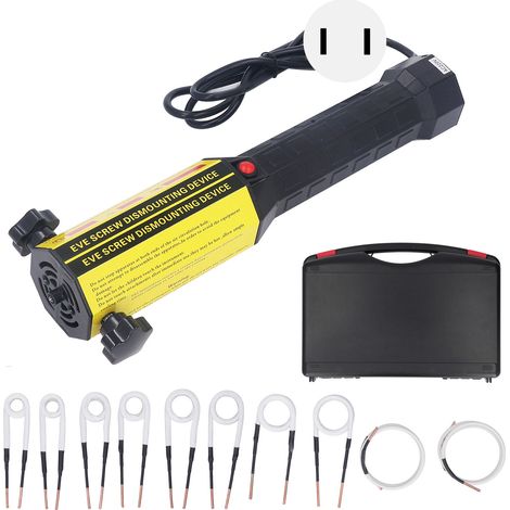 Chauffeuse à induction magnétique 10 bobines portable avec lumière LED pour vis rouillées et écrous, prise US 110V 10A, outil de dégrippage électromagnétique à main (1/5)