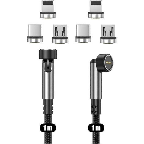 Câble de charge magnétique [1 m/Lot de 2], charge rapide et transfert de données, câble magnétique (1/5)