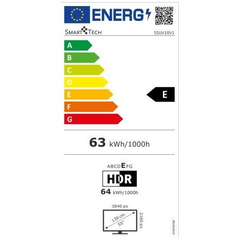 Smart-Tech 55QA20V1 Téléviseur Smart TV 55 pouces LED UHD Noir (1/3)