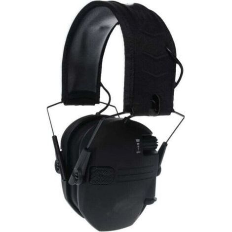 Casque antibruit actif pour le tir Protection auditive électronique Protection auditive Réduction du bruit Casque de chasse actif Casque de protection auditive Pliable (Noir), (1/5)