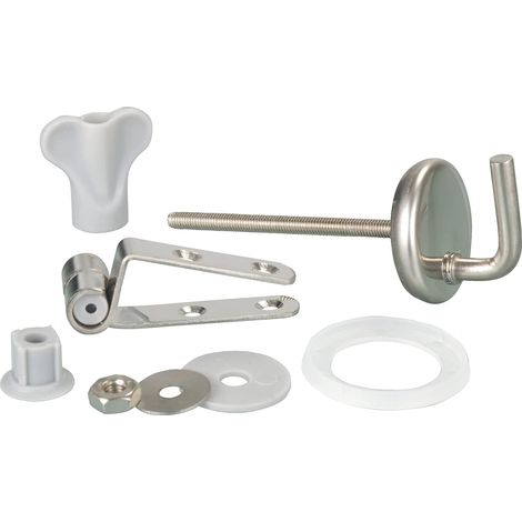 WENKO Edelstahl-Befestigungselement für WC-Sitze, Chrom, 15 mm (1/5)