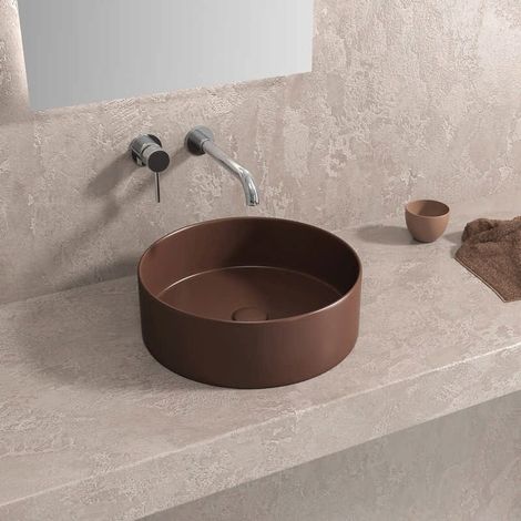 Lavabo tondo colore marrone caffe opaco 35cm  KLT-350M kamalu