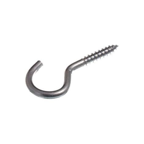 Lot de 40 crochets à visser n°8 – 4 mm x 55 mm – Plaqué zinc brillant (BZP) sur acier (1/2)