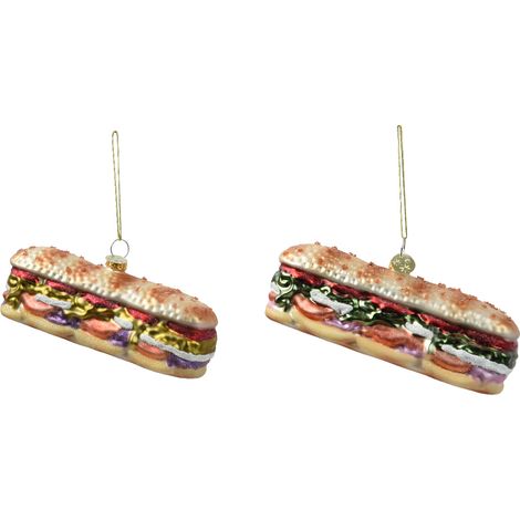 DECORAZIONE NATALIZIA, SANDWICH, IN VETRO, 12.80X4X5.10 CM, MODELLO ASSORTITO