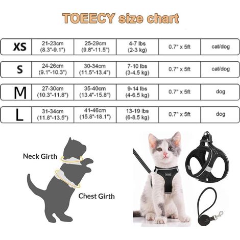 Harnais pour chat anti-fugue réglable avec laisse ensemble confortable et respirant pour chaton et petit chien (1/5)