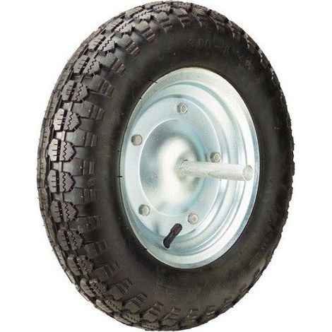Wolfpack – Roue pneumatique de brouette 370 mm – Jante métallique – Spécial travaux de construction – Accessoire pour brouette motorisée