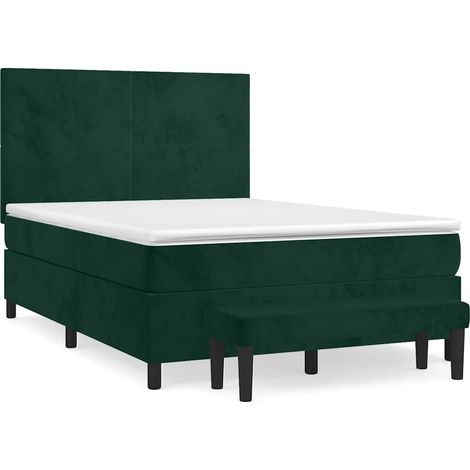 Maison Exclusive - Giroletto a Molle con Materasso Verde Scuro 140x200 cm Velluto (1/5)