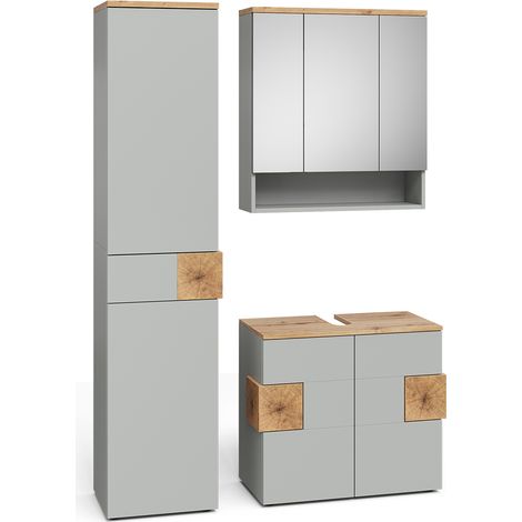 Meubles bain Eden, Gris, 3 parties, Vicco (1/5)