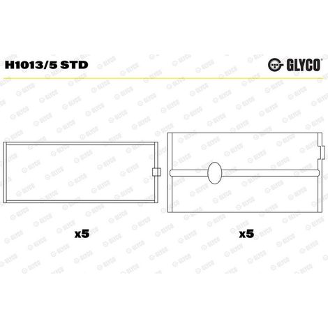 Coussinet de paliers de vilebrequin GLYCO H1013/5 STD NISSAN 4433312 4506005