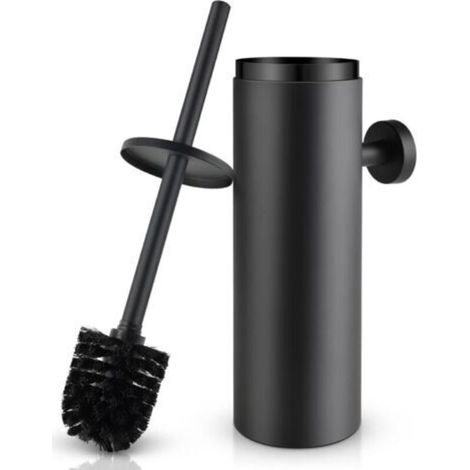 Toilet Brush Holder, Black Stainless Steel 304 Wall Mounted Toilet Brush, Waterproof, Easy to Clean, for Bathroom and Toilet, with Antibacterial Brush Holder