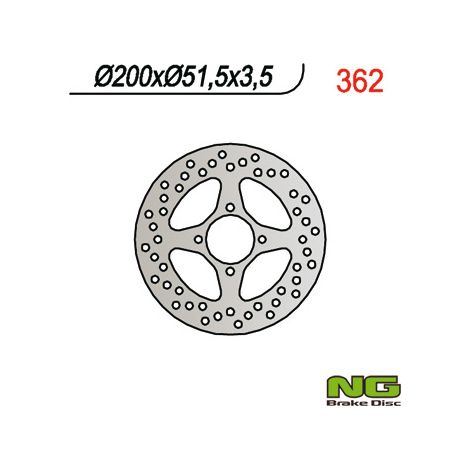 Disco de freno trasero Yamaha YFZ 450 2003-2004, 200x51x3,5 mm, 4x8,5 mm
