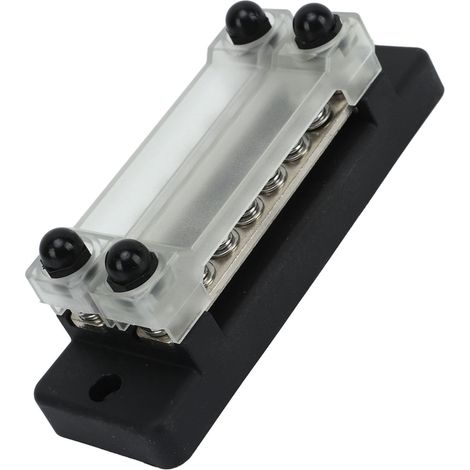 Bloc de distribution électrique avec couvercle, 6 bornes, double rangée, DC12‑48V AC110‑300V, 150A pour voitures, camping-cars, bateaux, yachts et camions (1/5)