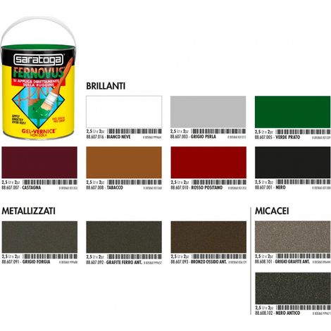 Fernovus Saratoga Vernice Gel Pittura Smalto Antiruggine effetto 2in1 da 2,5 lt - Colore: BRONZO OSSIDO ANTICO METALLIZZATO